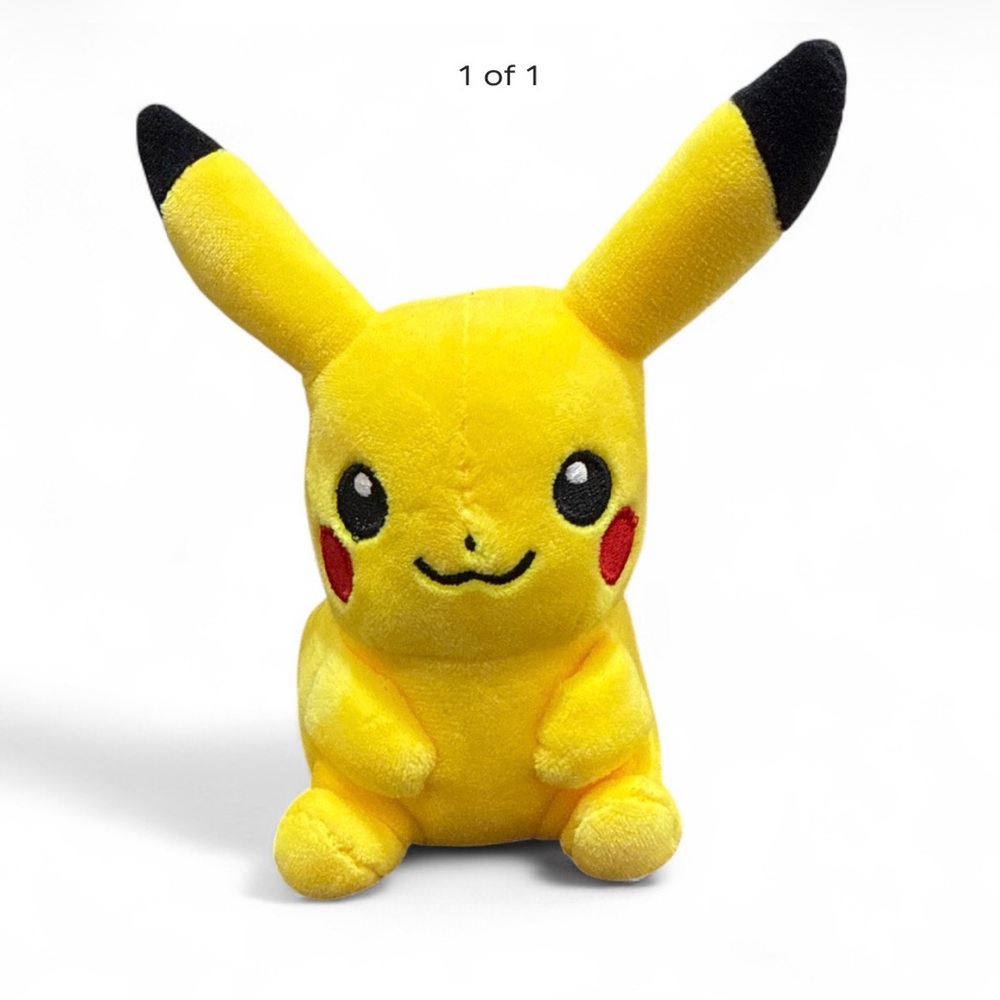 Pikachu Yellow Plush Toy - Kids Soft Stuffed Character 💜🩶